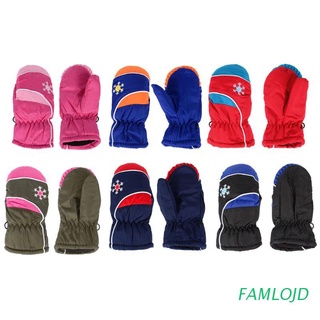 FAMLOJD Kids Ski Mittens Waterproof & Windproof Snowproof Children Winter Outdoor Warm Gloves 3-7Y
