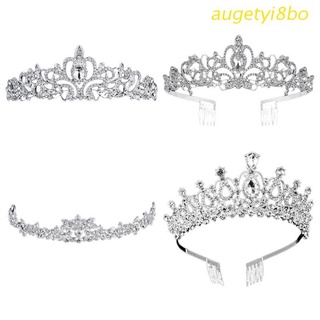 augetyi8bo Women Kids Tiara Crowns with Comb Pins Imitation Crystal Glitter Rhinestone Headband Wedding Bridal Prom Party Jewelry Headpiece