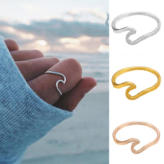 Invierno pendientes hombres mujeres moda delgada ola anillo playa Surfer isla joyería ropa de fiesta (1)