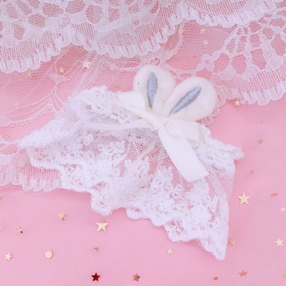 augetyi8bo Sweet Lolita Girl Lace Wrist Cuffs Cute Plush Bunny Ears Bow Cosplay Hand Sleeve (9)