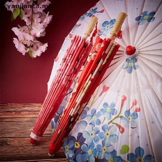 Yanca tela de seda de las mujeres de estilo paraguas de cerezo flores antiguo paraguas de baile.