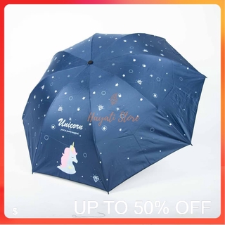 3 paraguas plegable, paraguas anti UV, paraguas con motivo unicornio, 8630
