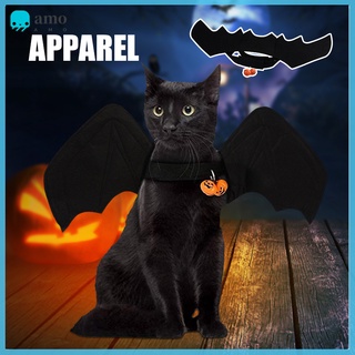 mascota disfraz de fiesta de halloween con campanas no rígido cuello fieltro negro murciélagos ala chaleco para perros gato cachorros gatitos