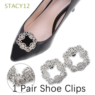 STACY12 1 par de Clip de zapato extraíble accesorio de zapato hebilla de tacón alto encantos de novia boda simétrica decorativa decoración de zapatos/Multicolor