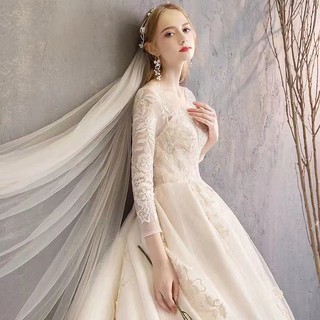 Vestido de novia con un hombro 2021 nuevo verano de lujo novia de la boda estrella sueño bosque vestido