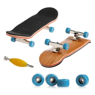 rin 1Set Wooden Deck Fingerboard Skateboard Sport Games Kids Gift Maple Wood Set New (2)