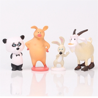 10Pcs Masha y el oso figura de acción Sciuridae cabra de dibujos animados pastel Topper niños juguete muñeca regalo (3)
