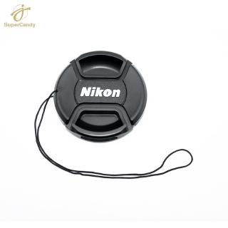 tapa de lente de cámara con cuerda antipérdida cubierta de protección para nikon 52mm/55mm/58mm/62mm/67mm/72mm/77mm/82mm