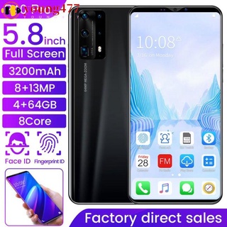 young477 P40 Pro Smartphone 5.8 Inch 4g+64g Bluetooth Fingerprint Unlocking Smartphone