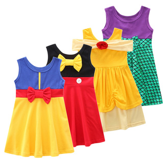 🔥 Promotion 🔥Chirdren Kids Girls Princess Belle Bowknot Birthday Dresses Costume Clothing【Acyfuun.mx】