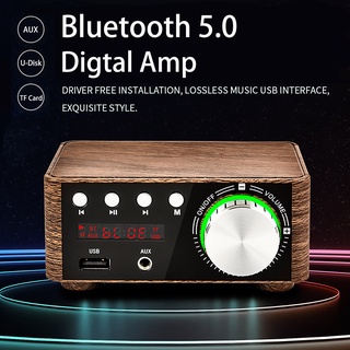 Mini Amplificador Digital HiFi Bluetooth 5.0 Clase D De Audio 50W * 2 Home Theater Coche Marino USB TF-Card AUX IN (1)