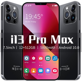 I13 Pro Max Smartphone 7.5 Pulgadas Pantalla Completa 12GB RAM + 512GB ROM Dual Sim Standby Reconocimiento Facial Teléfono Móvil