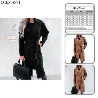 ccemassi outwear mujer abrigo delgado dobladillo dividido abrigo bolsillos para oficina