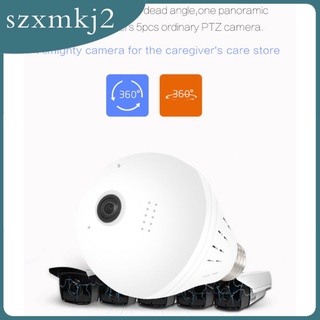 [shasha] cámara de seguridad de bombilla inteligente 960p, cámara wifi panorámica interior/exterior inalámbrica de vigilancia de vídeo cámara ip para bebé/mascota (7)