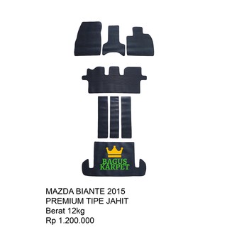 Mazda Biante 2015 - alfombra de goma Premium para coche, tipo de costura