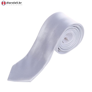 corbata de corbata casual de moda delgada delgada-blanco sólida (1)
