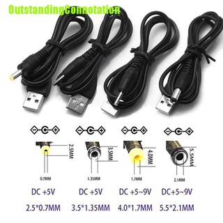 Outstandingconnotation puerto USB a mm 5V DC barril Jack Cable de alimentación conector negro