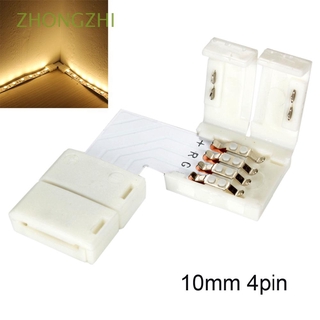 zhongzhi 10pcs rgb 5050 conectores de luz en forma de l led tira divisor de esquina en forma de l 10 mm 4 pines sin soldadura/multicolor (1)
