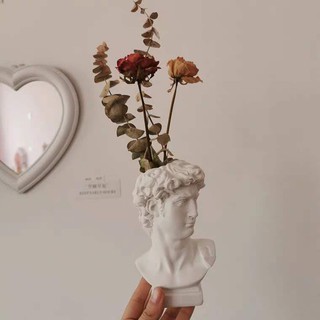 12/16 cm nórdico david jarrón maceta flor florero imitación yeso hidropónico escritorio cepillo de maquillaje de almacenamiento decoración del hogar adornos (1)