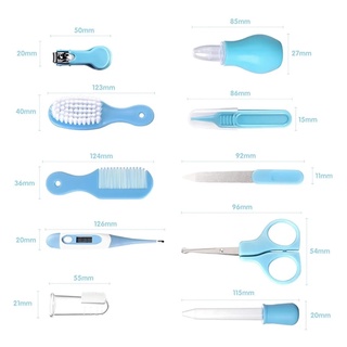 Kit para bebé, cepillo termómetro aspirador nasal cortaúñas gotero cepillo de dientes recién nacido plato silicona (3)