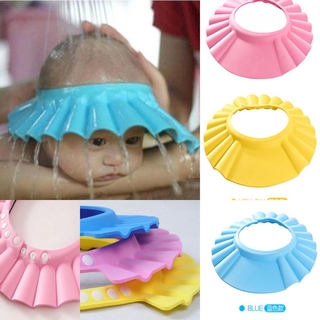 elegant1 bebé gorro de baño sombrero ajustable protector de pelo escudo niño champú seguro ducha suave lavado/multicolor (9)
