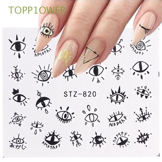 TOPP1OWER STZ818-823 Nail Foil Sticker Nail Art Decorations Eye Series Evil Eye Nail Art Sticker Decals Nail Polish Patch Nail Tips DIY Tattoos Adhesive Water Transfer Slider