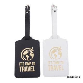 withakiss es hora de viajar de cuero pu etiquetas de equipaje de protección de privacidad bolsa de viaje etiquetas maleta etiqueta