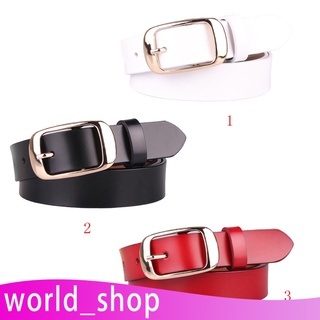 [worldshop] cinturón simple de cuero pu para mujer/cinturón de cintura con hebilla de punta casual/correa de cintura