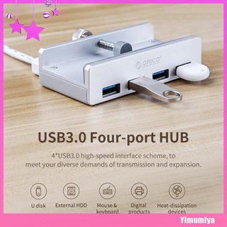 (Yimumiya) Orico MH4PU-P Metal Clip USB3.0 cuatro puertos HUB para puerto de alimentación Android