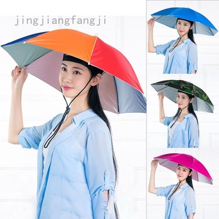 Jingjiangfangji Zhizhong Universal protección solar montado en la cabeza de pesca Anti-UV paraguas gorra de verano portátil al aire libre sombrero de lluvia