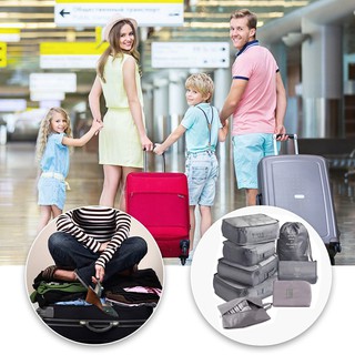 Juego de 9 piezas organizador de viaje bolsas de almacenamiento maleta embalaje conjunto portátil equipaje ropa zapato ordenado bolsa (1)