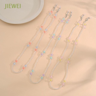 JIEWEI Eyeglass Lanyard Face Cover Necklace Neck Straps protection Cord Holders Glasses Chain Glasses Clips Women Hold Straps Fashion Candy Sunglasses Cords Crystal Bead Chain