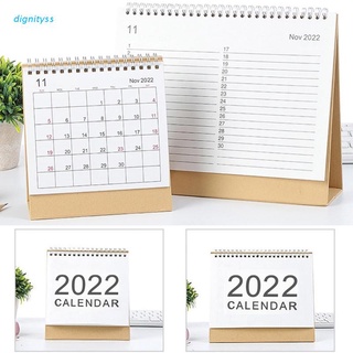 dignity 2022 Simple Desktop Calendar English Coil Daily Monthly Planner Schedule Yearly Agenda Organizer