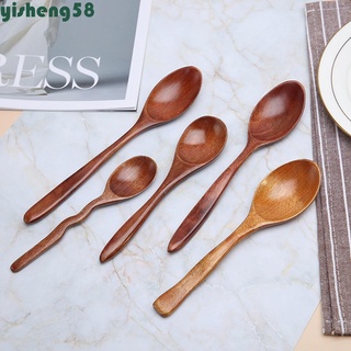 Yisheng estilo sopa cucharas de mango largo cuchara de madera cuchara de café vajilla utensilios de cocina vajilla agitación ecológico postre cuchara de té