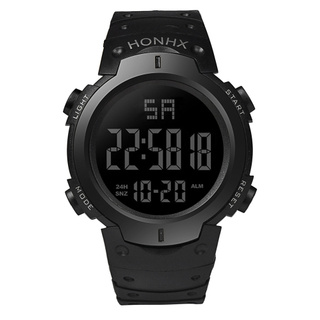 nuevo reloj de pulsera deportivo de goma a prueba de agua con cronómetro digital lcd para hombre a la moda popular (1)
