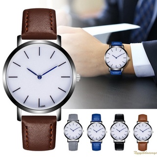 Reloj clásico de cuarzo con correa de cuero PU para hombre/regalos casuales para negocios