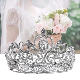 Sy accesorios De boda Nupcial Cocar brillante De plata Círculo Completo Grande corona De novia pedrería accesorios De boda De corona