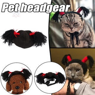 Zf Halloween mascota peluca sombrero lindo vestido hasta la gorra mascota divertido tocado Cosplay accesorios para gato perro