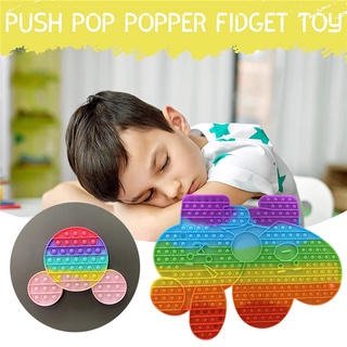 Silicone Decompression Toy Colorful Push Bubble Fidget Toy Thinking Training Puzzle Game for Adult Children