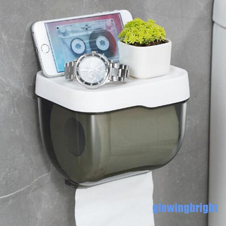 [glowingbright 0601] soporte de toalla de papel higiénico para baño con estante de almacenamiento, caja de almacenamiento de papel (1)