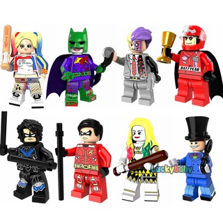 DC Super Heroes Lego Batman película minifiguras Harley Quinn Robin dos caras bloques de construcción juguetes para niños