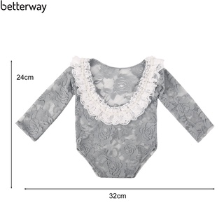 Betterway Skin Friendly niños pequeños mameluco de encaje recién nacido traje de fotografía cómodo estudio accesorios de disparo (5)