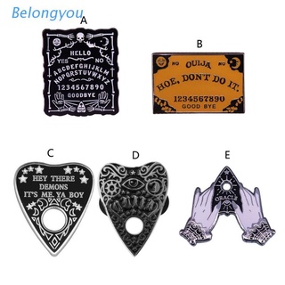 BELO Halloween Funny Ouijas and Chill Planchette Enamel Lapel Pins Gothic Black Witchcrafts Brooch Pin Fashion Jewelry Unisex