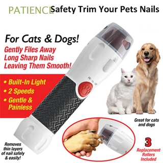PATIENCE Perfect Pet Nail Trimmer Dogs Nail Grinder Nail Rotating File Nail Pliers Cats Nail Clipper Grooming Tool Electric Claw Care/Multicolor