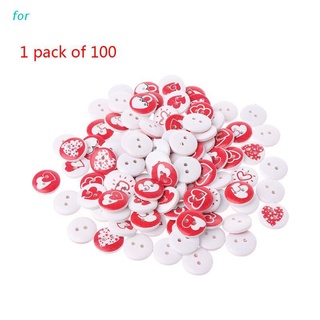 for 100Pcs Wooden Red White Love heart Wood Slices Buttons Craft Scrapbooking Embellishment DIY Party Home Decoration