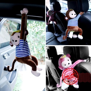 Tissue Box Holder Cartoon Monkey Napkin Dispenser Car Hanging Cute Napkin Paper V2F7