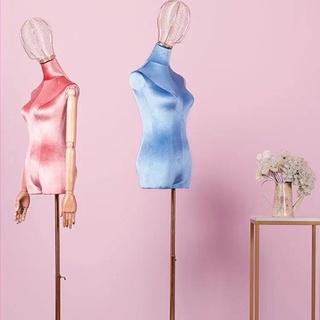 Maniquí de Color para mujer ropa interior de terciopelo hielo tienda estante de exhibición cuerpo completo Maniquí vestido de novia estilo europeo efkQ (4)