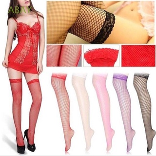 ABAY Elastic Fishnet Stocking Thigh Sheer Women Lingerie Knee High Stockings Jacquard Sexy Plus Size Pantyhose Tights Hollow Out Mesh/Multicolor