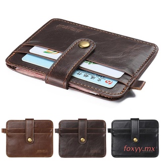 foxyy - cartera de cuero sintético para hombre, diseño de tarjetas de crédito