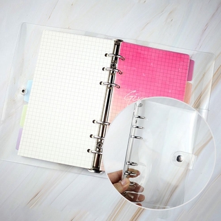 hortense escuela suelta hoja anillo agenda carpeta cuaderno transparente suministros de oficina a4/a5/a6/a7 clip archivo de plástico carpeta planificador (4)
